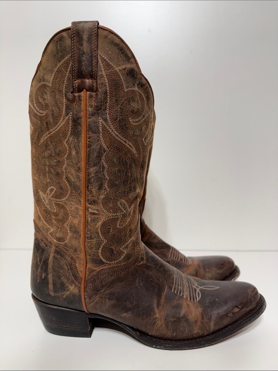 J.B. Dillon Shoes - J.B Dillon Distressed Cowgirl Boots Size 10B Goat Leather